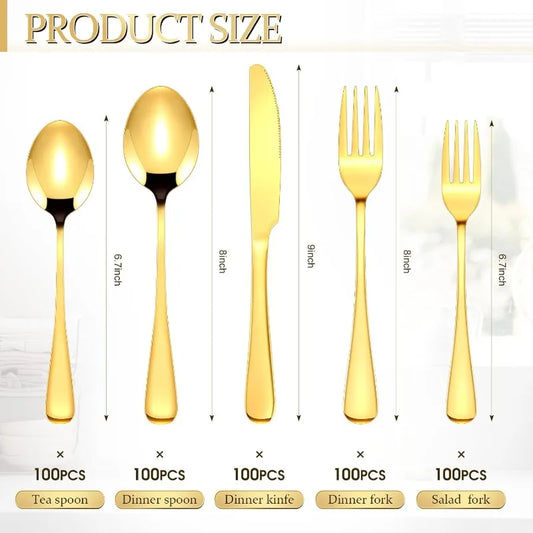 300 Pcs Stainless Steel Flatware Set