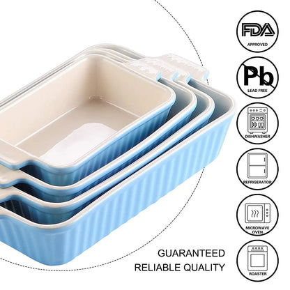4-Piece Baking Dish Set with Ceramic Handle