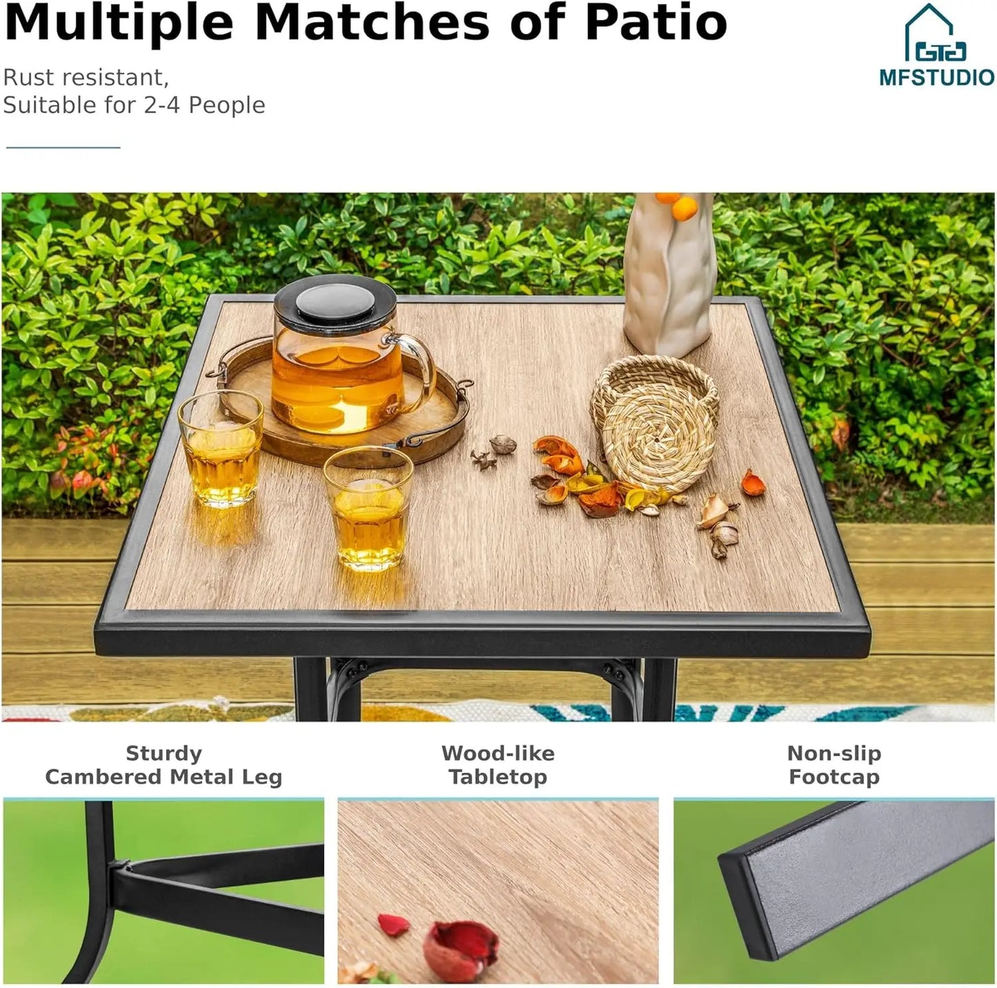 5-Piece High Top Bistro Set for 4