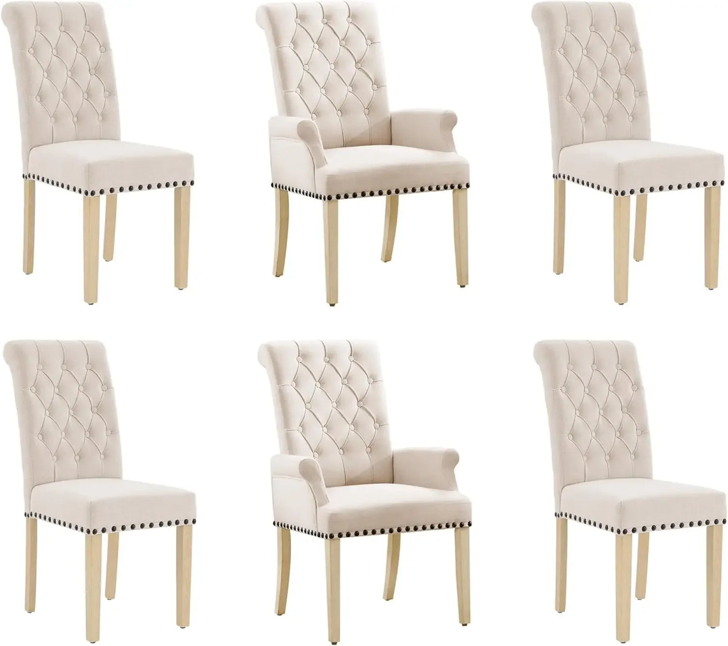 Elegant Tufted Dining Chair Set of 6