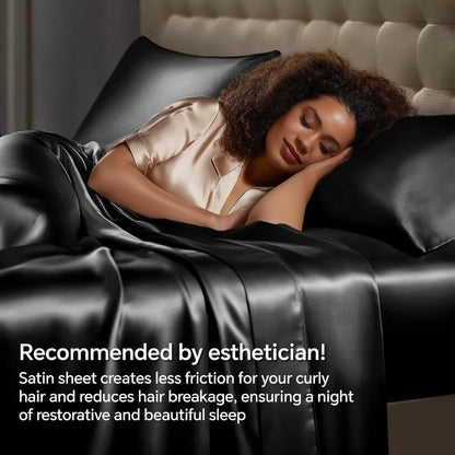 Satin Sheet Set for Hair & Skin Care