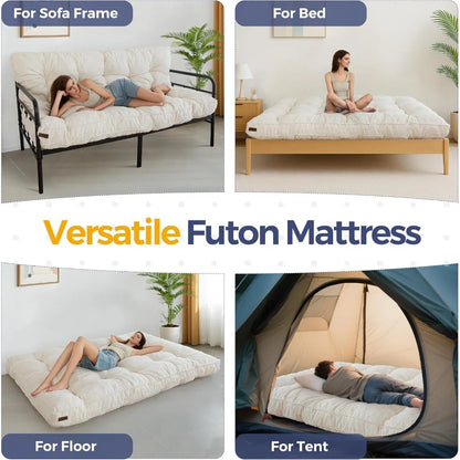 6" Futon Tufted Full Size with Twisted Rope Design