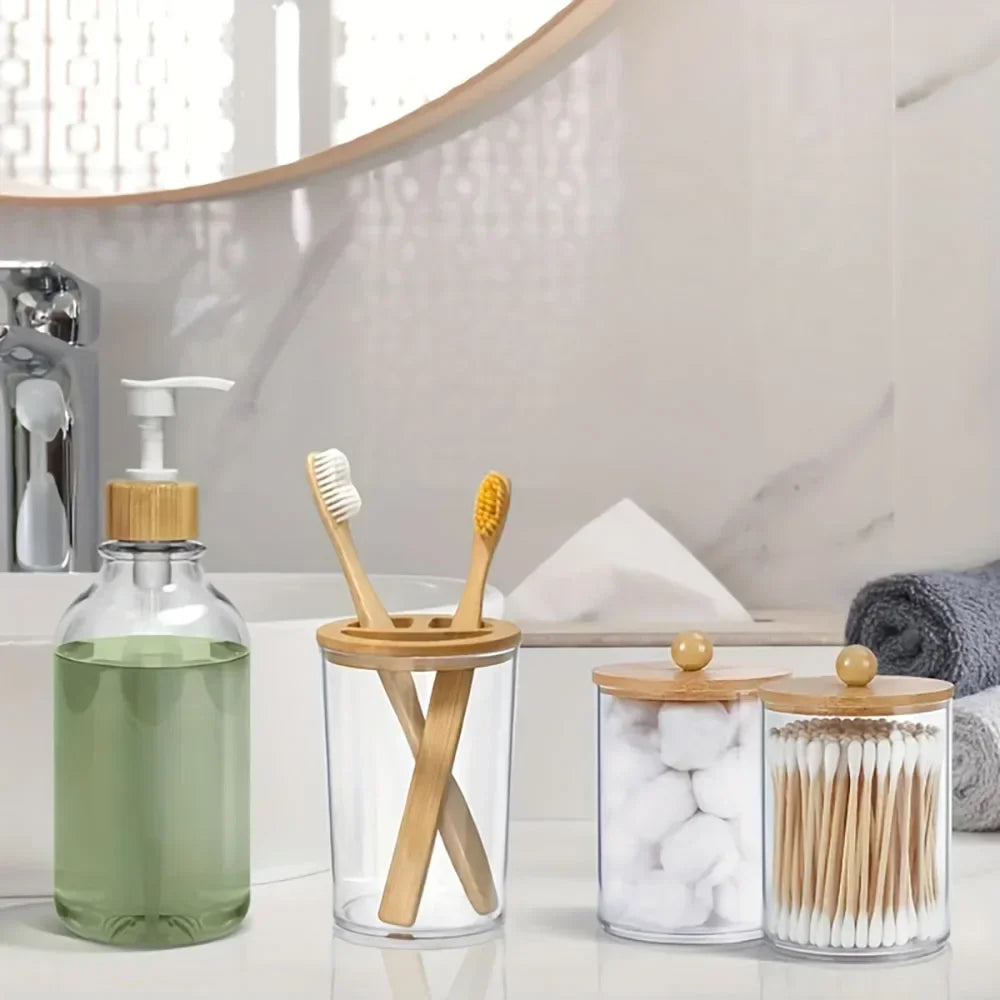 Bamboo Bathroom Accessories Set