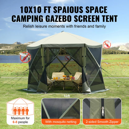 Pop Up Gazebo Tent, Removable Privacy Wind Cloths & Mesh Windows