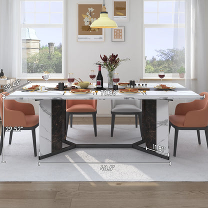 71" Large Rectangular Dining Table