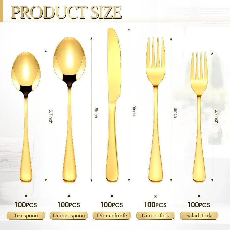 300 Pcs Stainless Steel Flatware Set