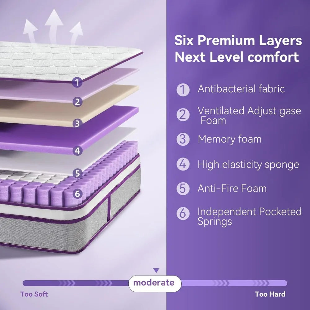 12 Inch Hybrid Memory Foam Mattress