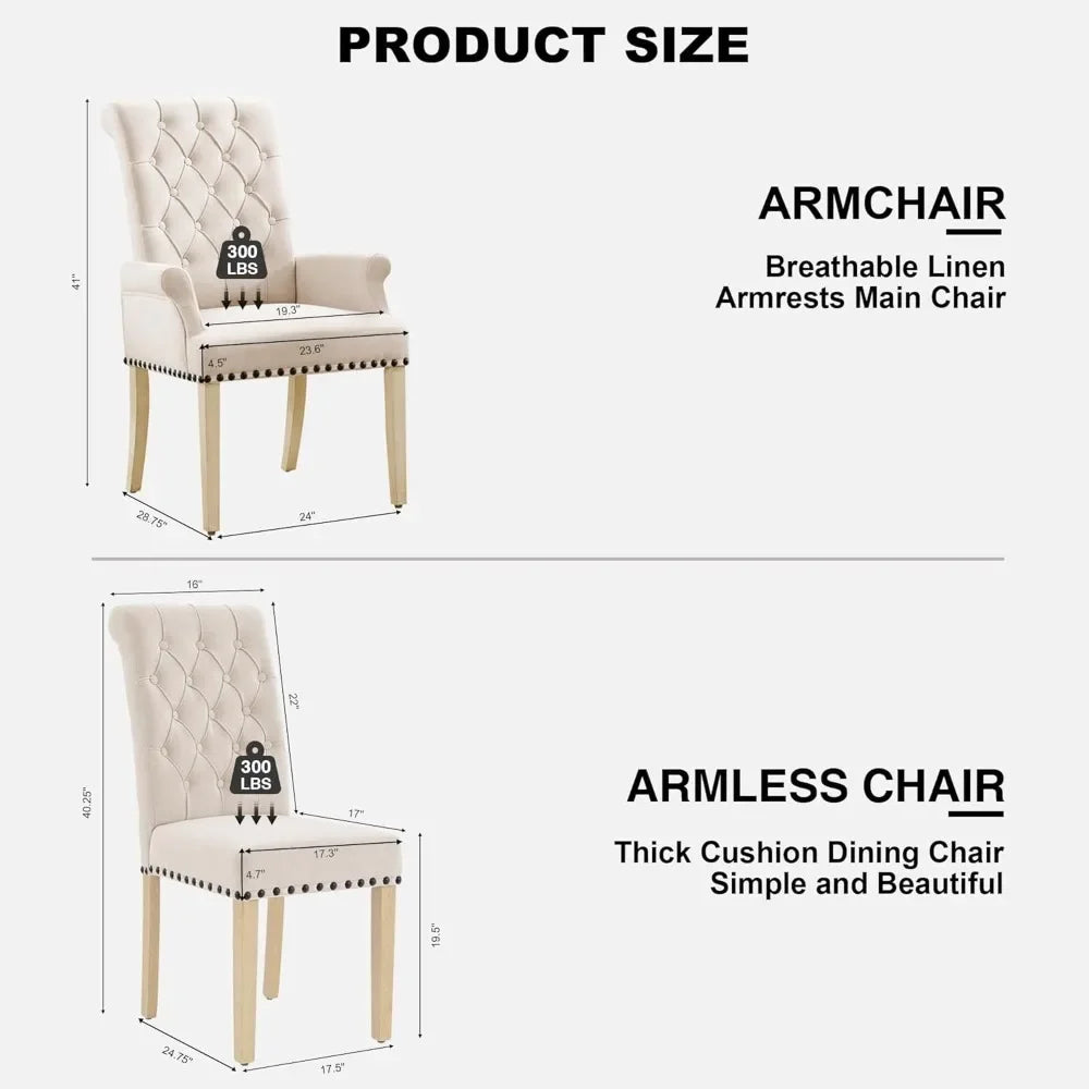 Elegant Tufted Dining Chair Set of 6