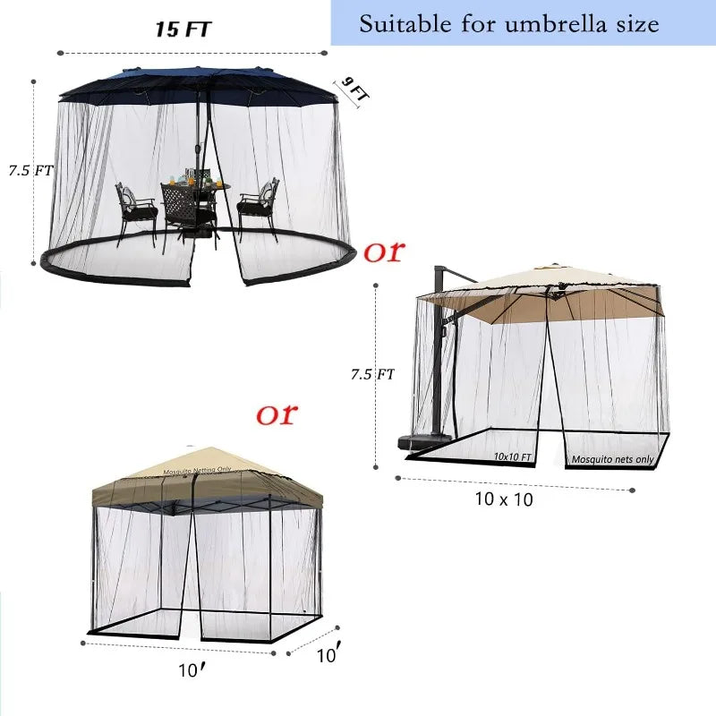 15ft Double-Sided Large Outdoor Umbrella