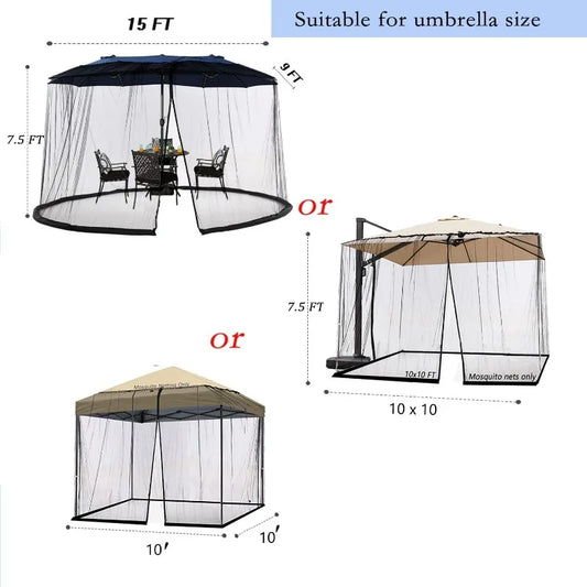 15ft Double-Sided Large Outdoor Umbrella