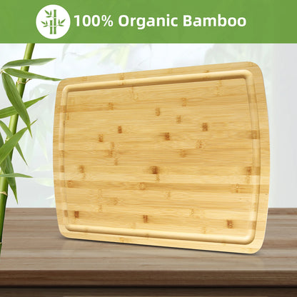 Bamboo Cutting Board 24" x 18" Serving Tray With Juices Groove