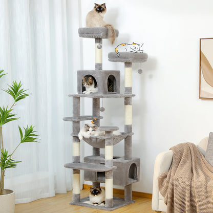 Large Cat Tower with Scratching Posts & Spacious Padded Perches