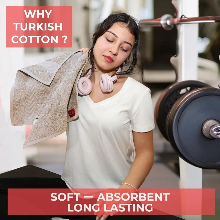 6-Piece Turkish Cotton Bath Towel Set