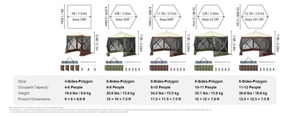 Pop Up Gazebo Tent, Removable Privacy Wind Cloths & Mesh Windows