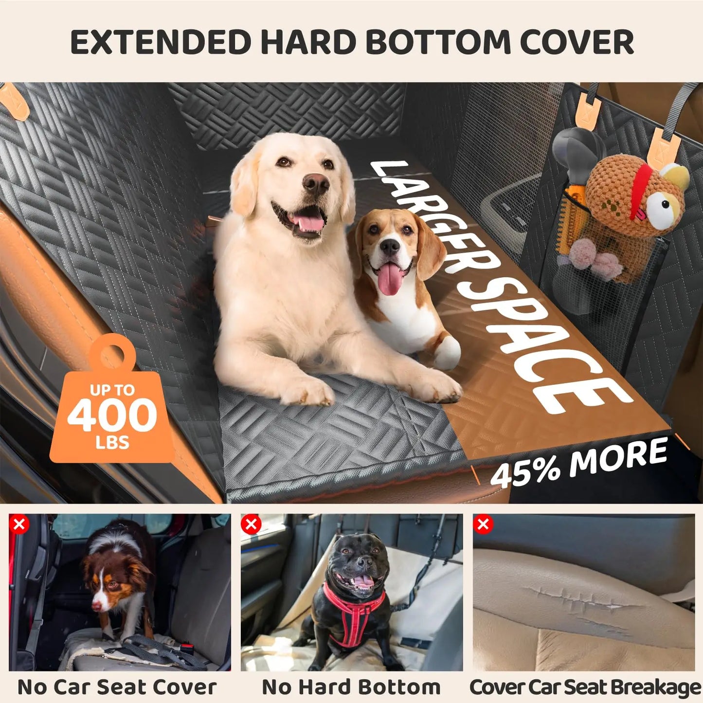 Heavy-Duty Anti-Scratch Washable Dog Hammock & Seat Cover