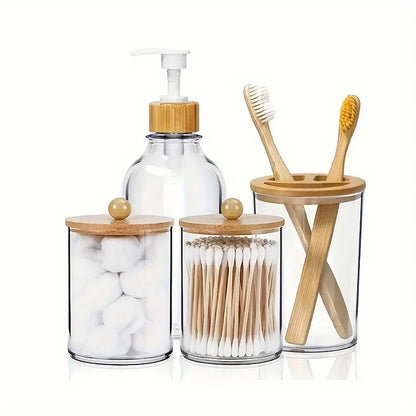 Bamboo Bathroom Accessories Set