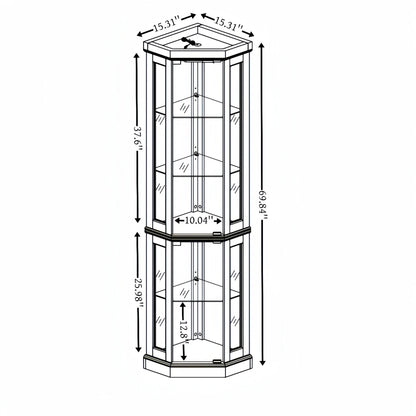Lighted Corner Curio Cabinet & Display Case