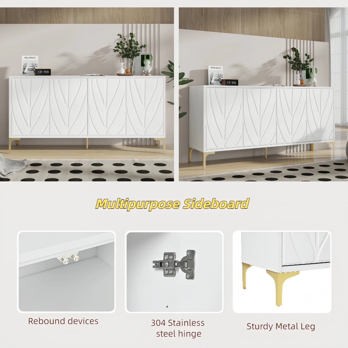 Creative 4-door Sideboard Buffet Cabinet