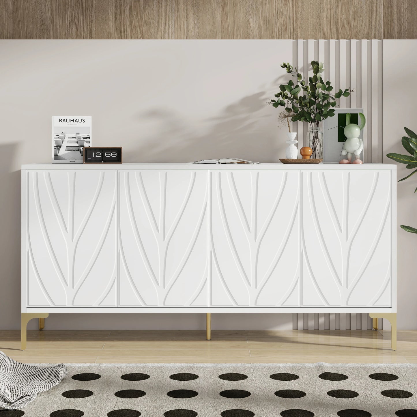 Creative 4-door Sideboard Buffet Cabinet