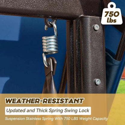 3 in 1 Outdoor Porch Swing with Adjustable Canopy