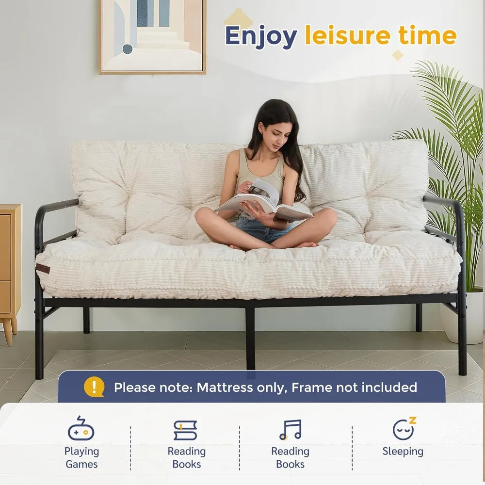 6" Futon Tufted Full Size with Twisted Rope Design