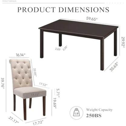 7-Piece Dining Table Set for 6