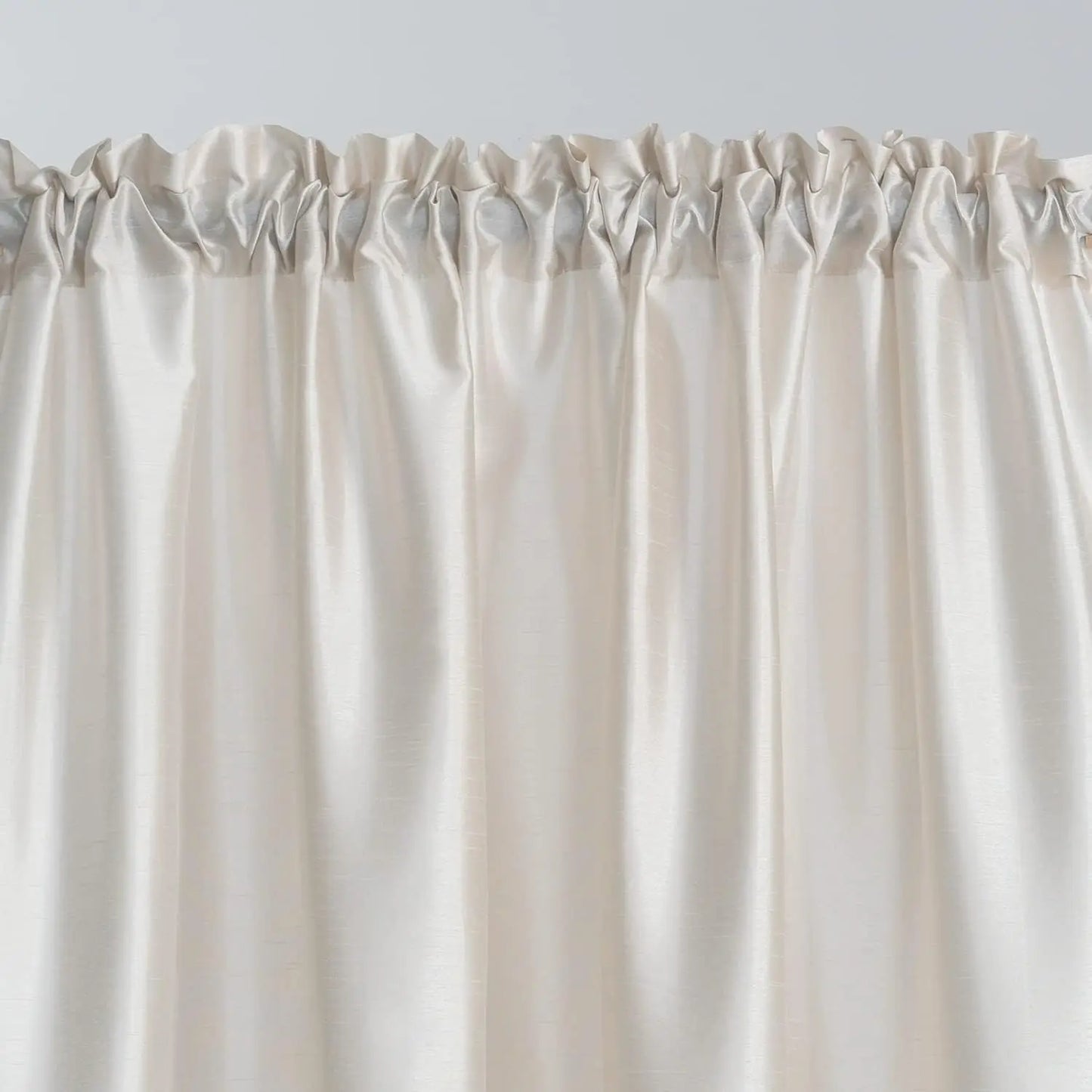 Faux Silk Sheer Curtains 2 Tiers 1 Valance