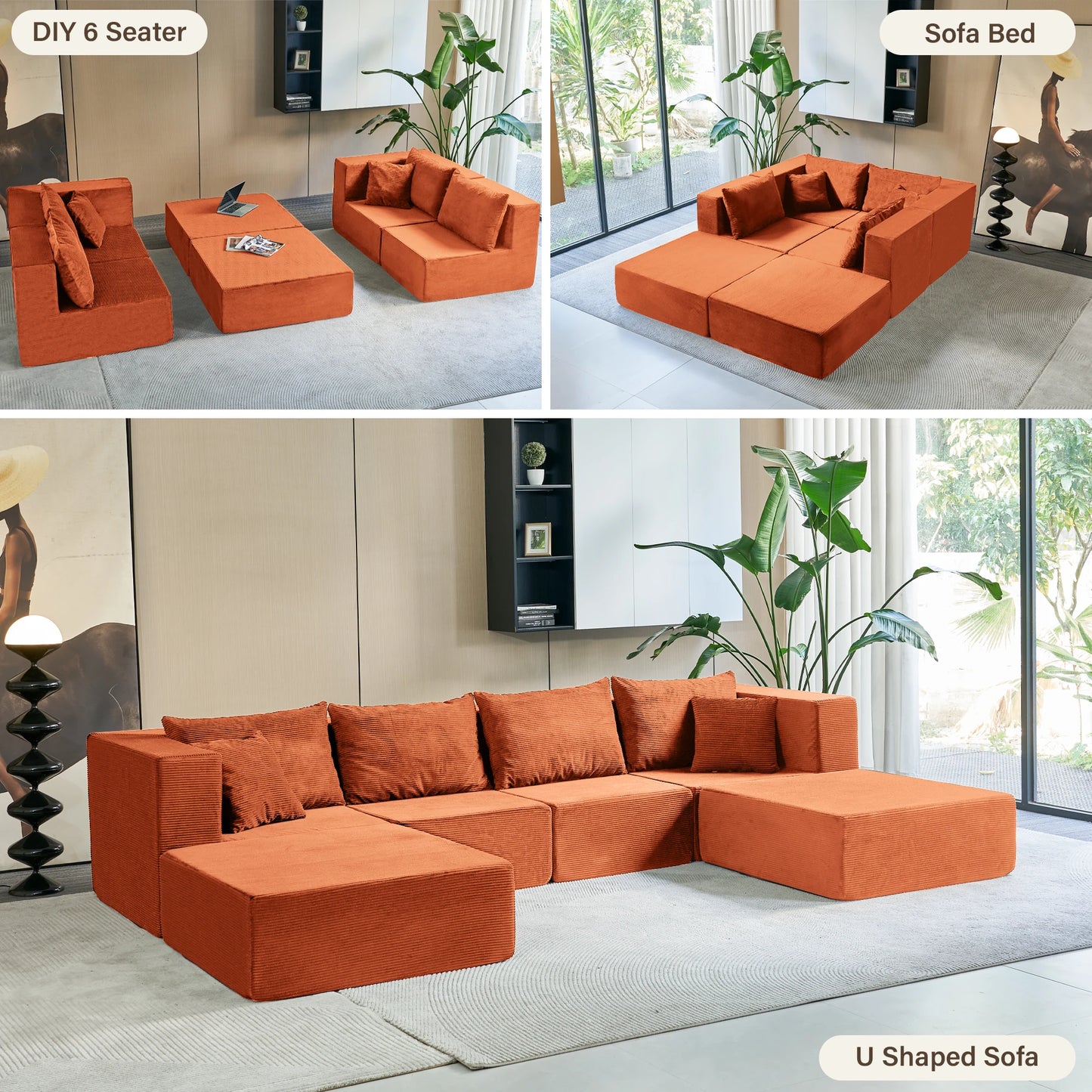 140" Modular Sectional Sofa
