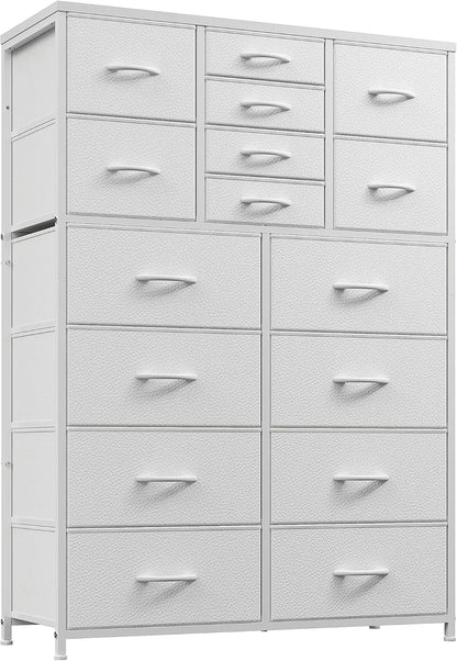 16 Drawer Dressers, Wood Top & Metal Frame