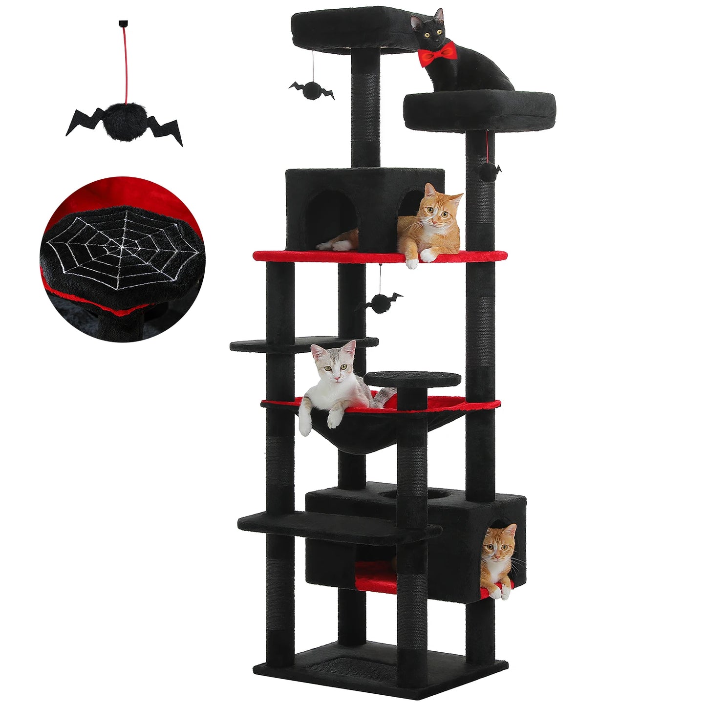 Large Cat Tower with Scratching Posts & Spacious Padded Perches