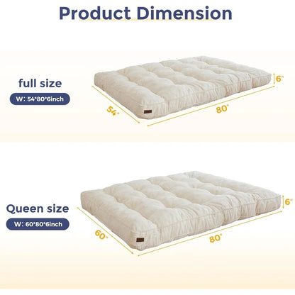 6" Futon Tufted Full Size with Twisted Rope Design