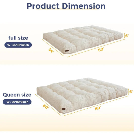 6" Futon Tufted Full Size with Twisted Rope Design