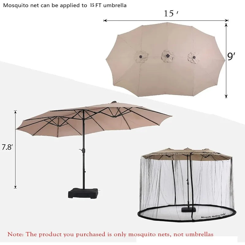 15ft Double-Sided Large Outdoor Umbrella