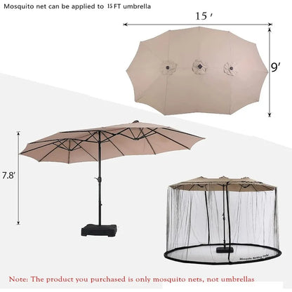 15ft Double-Sided Large Outdoor Umbrella