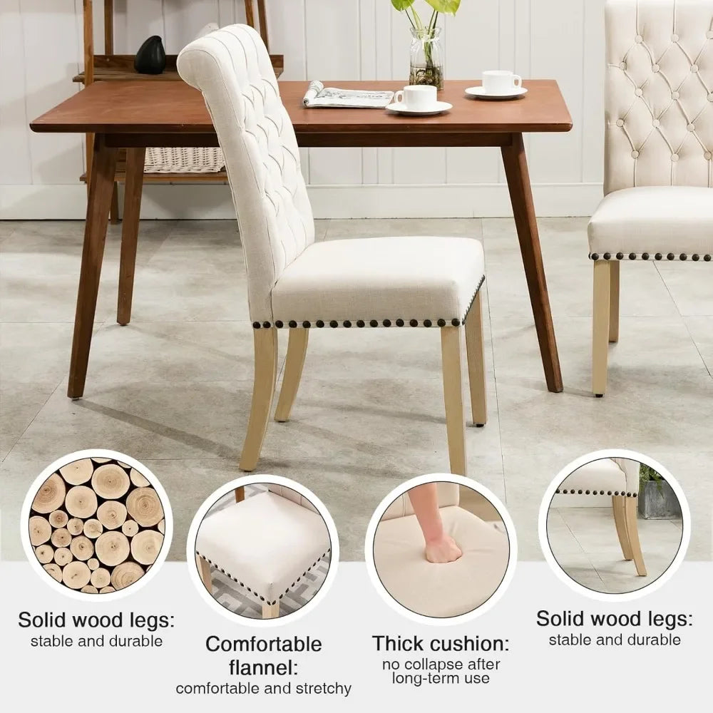 Elegant Tufted Dining Chair Set of 6