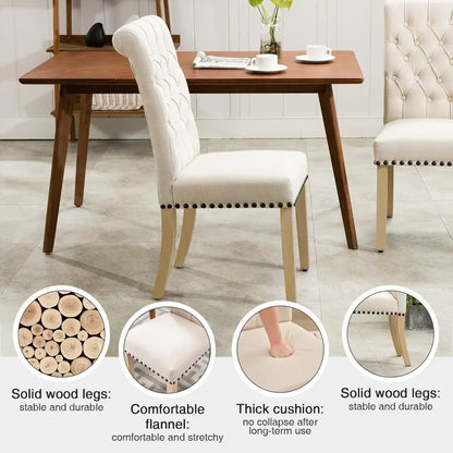 Elegant Tufted Dining Chair Set of 6