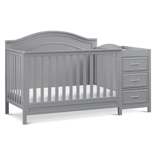 4-in-1 Convertible Baby Crib w/Changing Table