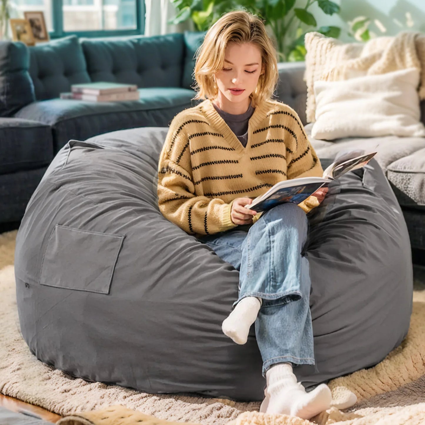 Oversized 3/4FT Bean Bag Chair