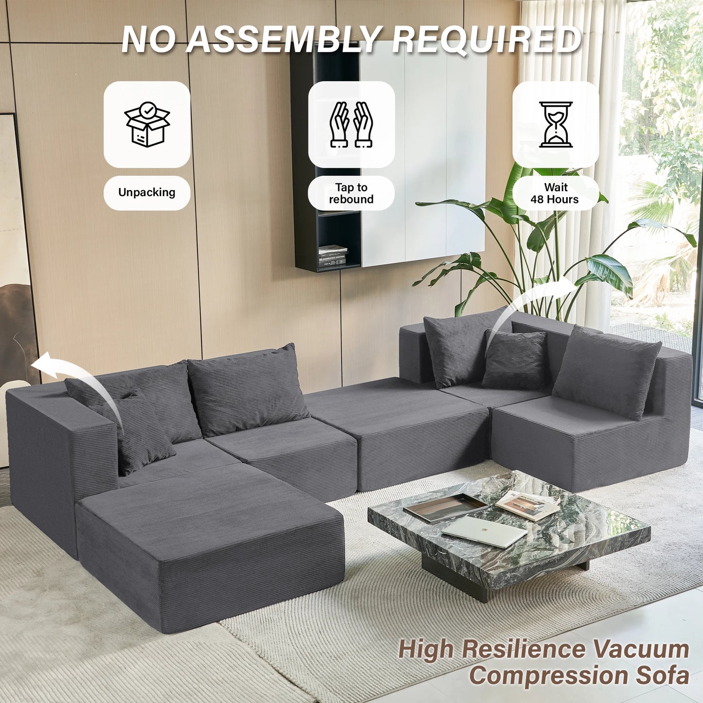 140" Modular Sectional Sofa